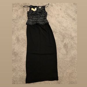 NWT MARIE ST CLAIRES BEADED SLEEVELESS FORMAL BLACK WOMENS DRESS
